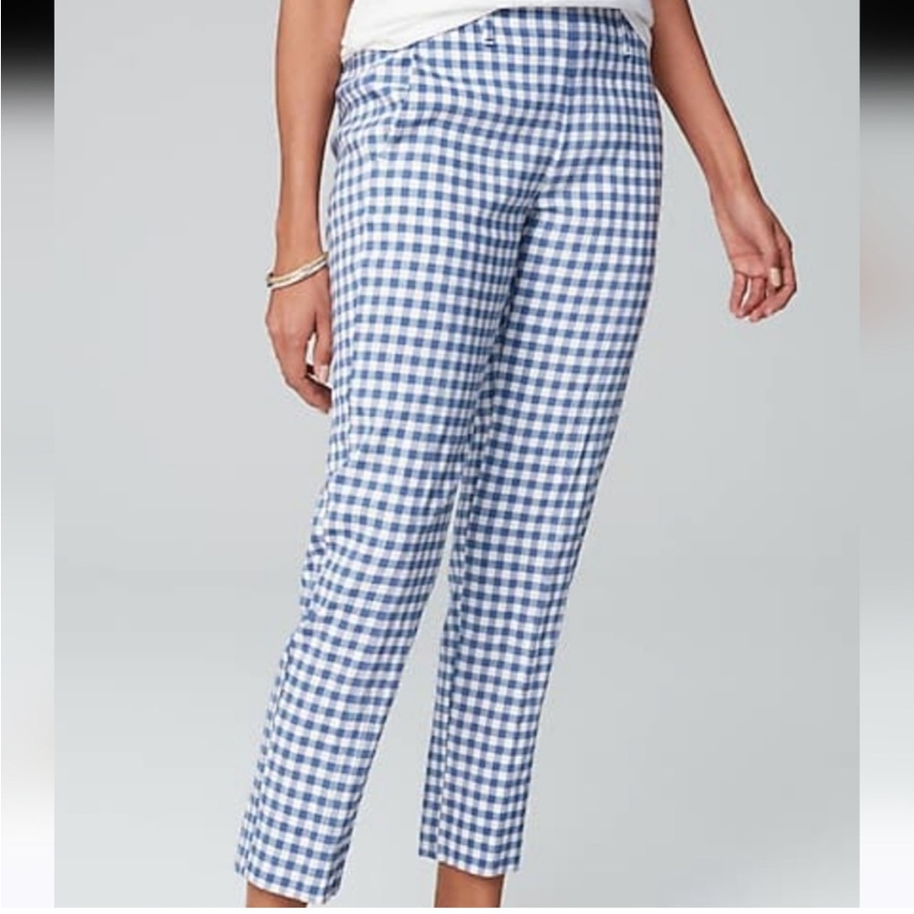 J. Jill Blue Checkered Ankle Pants